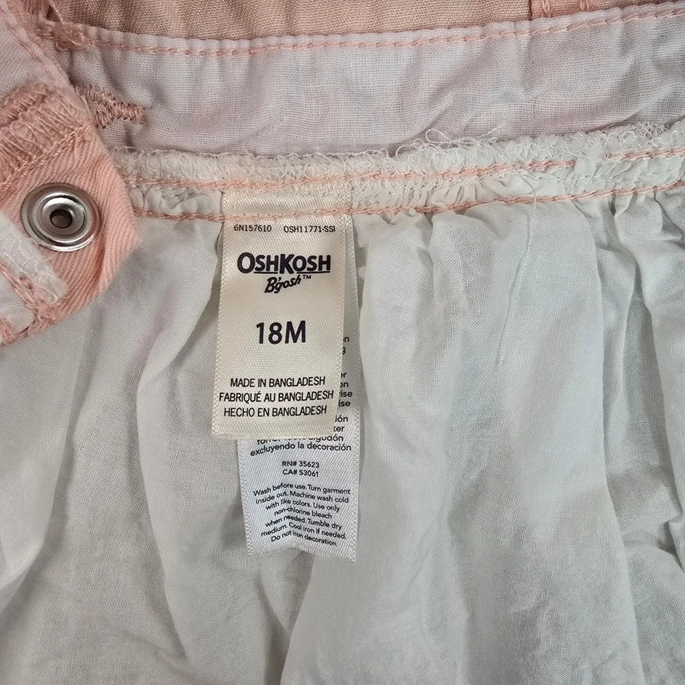 OshKosh Bgosh Baby Girls Pink Bunny Tulle Jumper Dress 18M Glitter Tutu Skirt